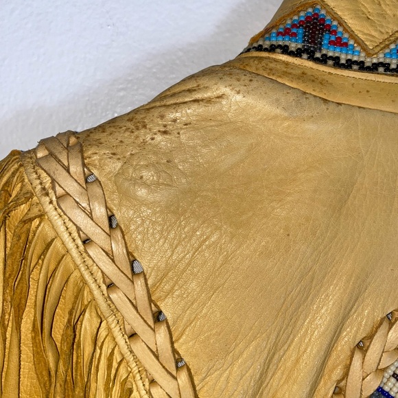 Vintage Diamond Leathers western twisted fringe beaded vest - Picture 8 of 15